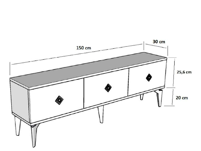TV stolić/ormarić Kutevi 3 (bijela + srebrna) 