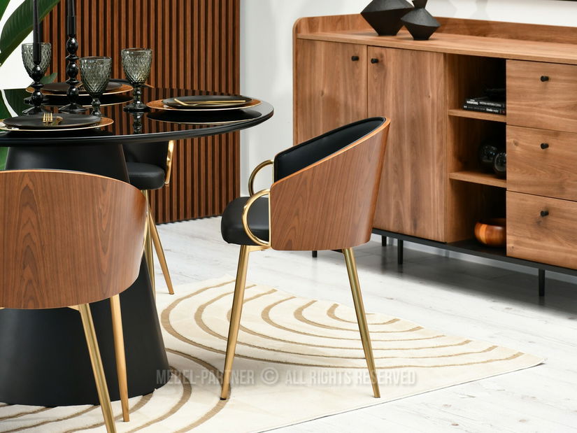 Stolica Elviria K (tamni orah + zlatna)