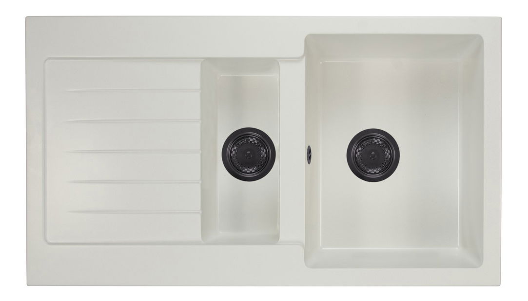 Chiuvetă de bucătărie Altava (alb) (cu 1 orificiu pentru robinet) (S)