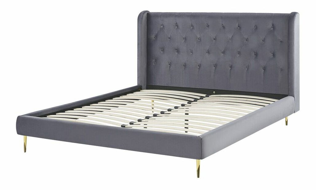 Manželská posteľ 160 cm Flora (sivá) (s roštom)