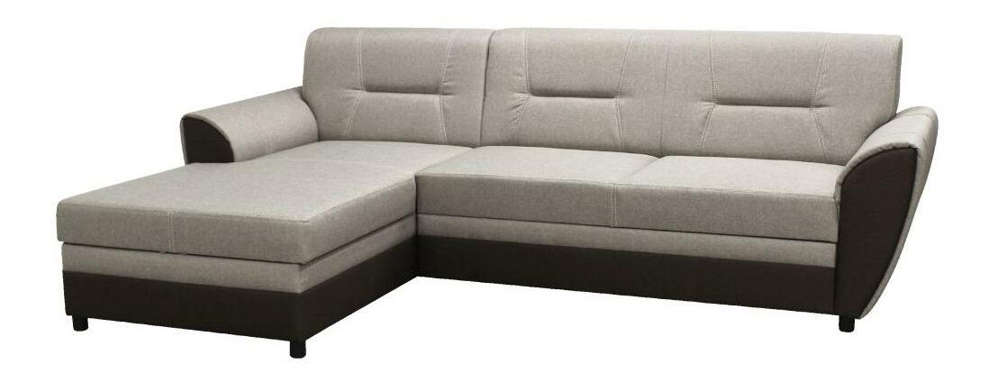 Kutna garnitura na razvlačenje Sovard (smeđa + sivo-bež) (s prostorom za odlaganje) (L)