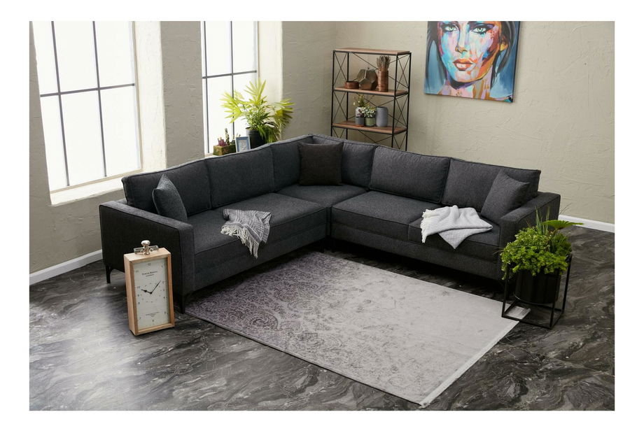 Sarokkanapé Berlunetta (antracit + fekete)