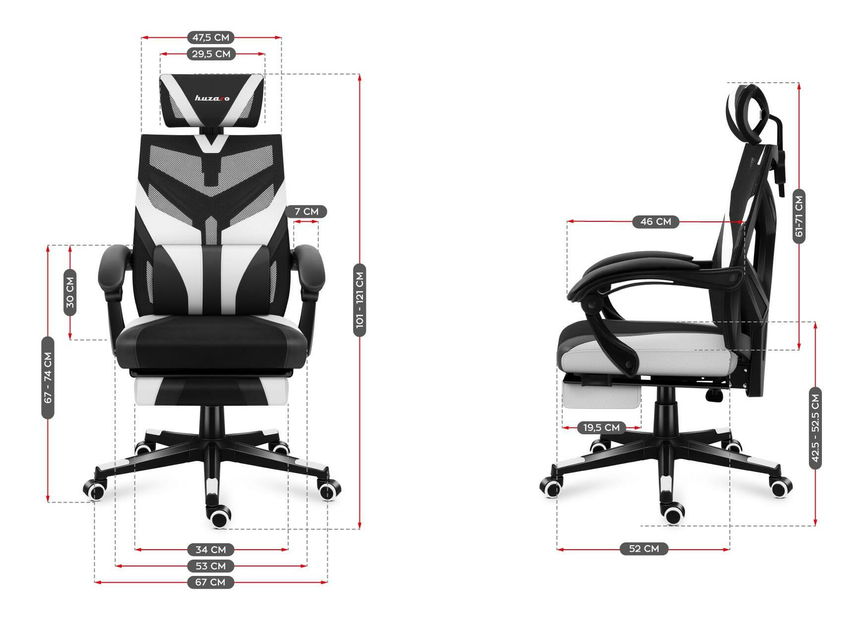 Játék szék Cruiser 5 (fekete + fehér)