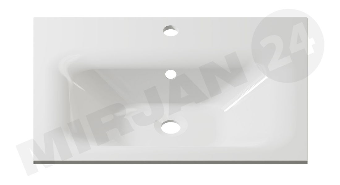 Kúpelňový nábytok Mendana (biela + lesk biely) (so sifónom)