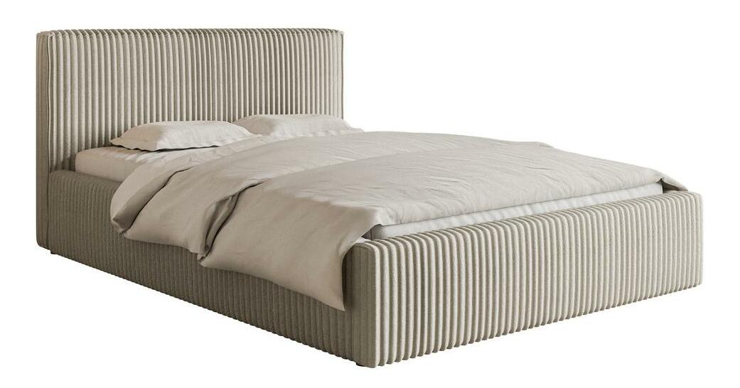 Pat matrimonial 180 cm Tulia 180 (bej deschis + negru)