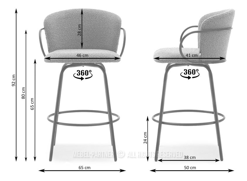 Scaun bar Simonte (negru)