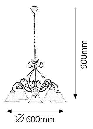 Luster Athen 7815 (matná čierna + ryžové kamenné sklo)