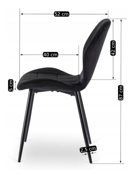 Blagovaonska stolica Inolvidable (crna) 