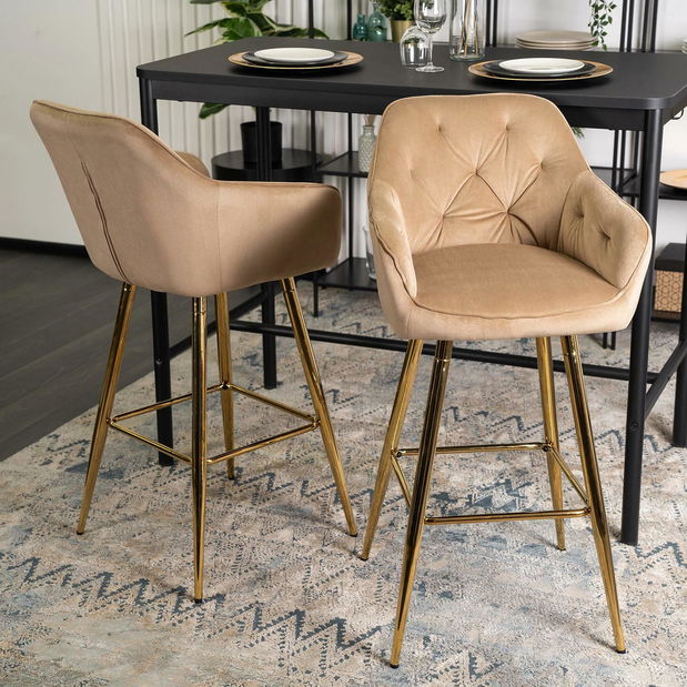 Scaun bar Solicitamos (bej + auriu) *vânzare stoc