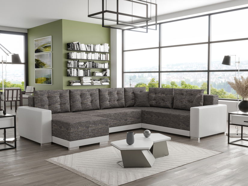 U alakú sarokkanapé Odyssey 3 (szürke + fehér) (J)