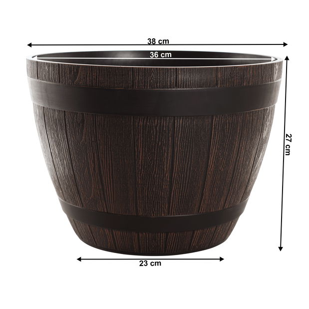 Plastový kvetináč Montreal Typ 1 (hnedý + vzor drevo)