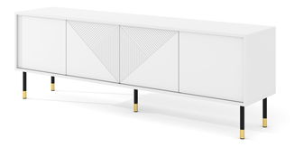 TV stolík/skrinka 4D 180 Wenty (biela + zlatá + čierna)
