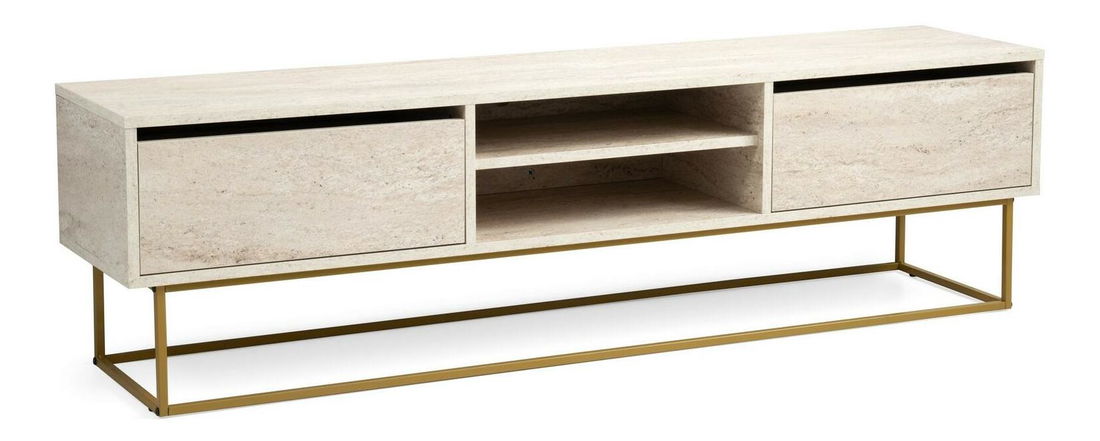 Masă TV/Dulap Elizei 180 (auriu + marmură deschis)