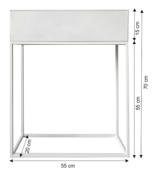 Kovový kvetináč Indrazia typ 3 (biela)