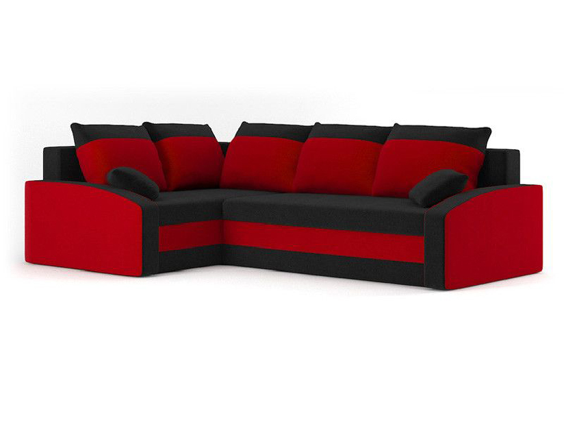 Rohová sedačka Graciana (čierna + červená) (s bonell pružinami) (L)