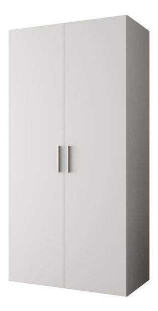 Šatníková skriňa 100 cm Borry 1 (biela + strieborná)