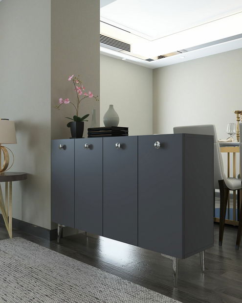 Skrinka Betia (antracit + strieborná)