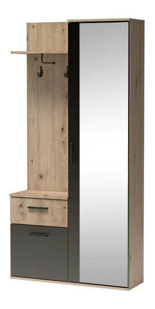 Előszoba Luxor (artisan tölgy + fekete)