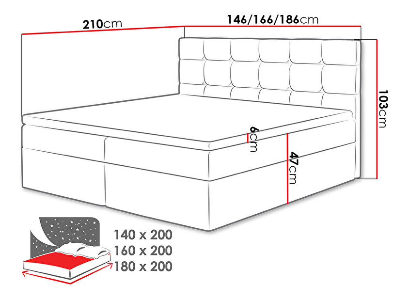 Manželská posteľ 180 cm Cinema *výpredaj