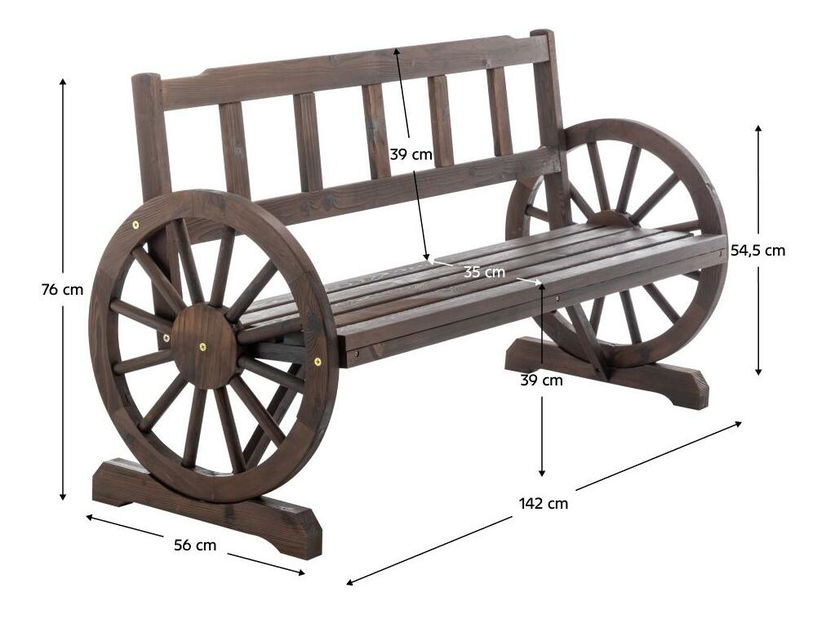 Bancă de grădină Sibu 2 (maro)