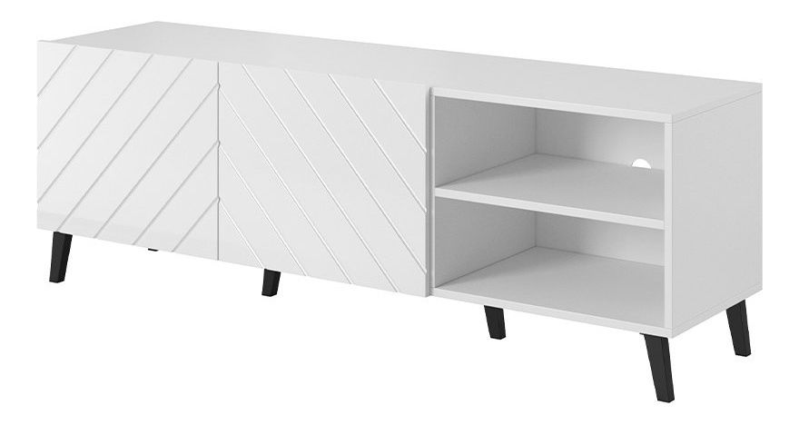 Masă TV Stellan-200 15b (alb + alb lucios)