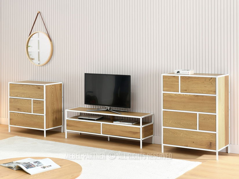 TV asztal/szekrény Soren Rtv (tölgy + fehér)