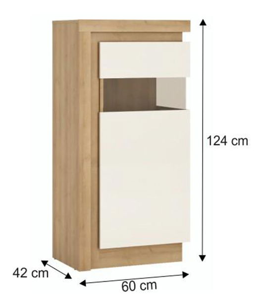 Vitrína Leonan 02 (s osvetlením) (P)