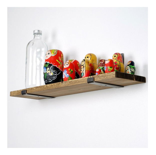 Raft decorativ de perete Dupone 9 (Nuc + negru) 