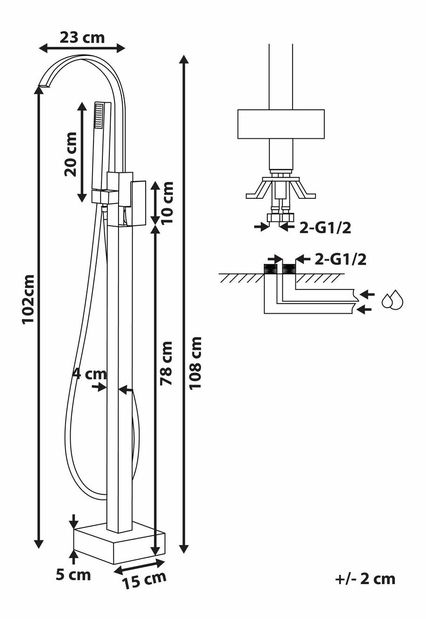 Vodovodná batéria Riji (zlatá) 