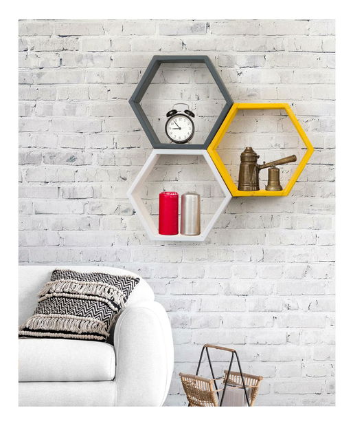 Polc Duteno (fehér + antracit + sárga)