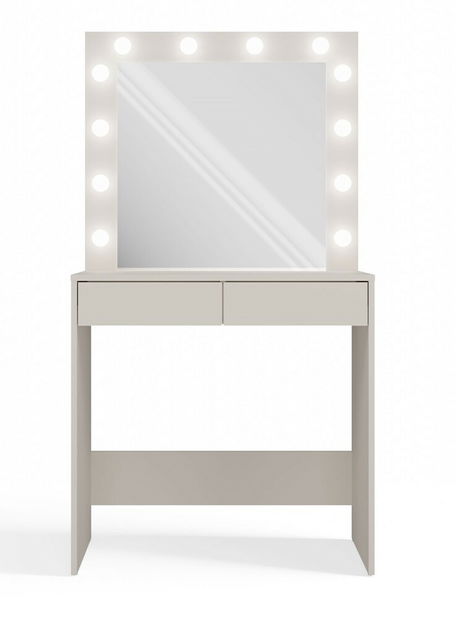 Toaletný stolík Micras 1 (kašmír) (so zrkadlom) (s LED osvetlením)