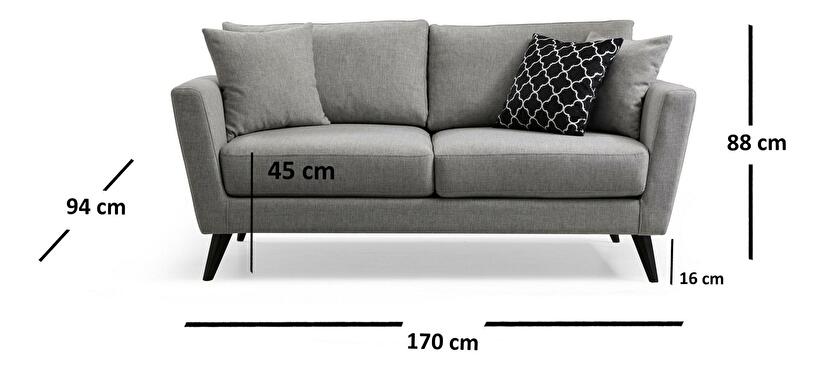 Kétszemélyes kanapé Mayernat (szürke + fekete)