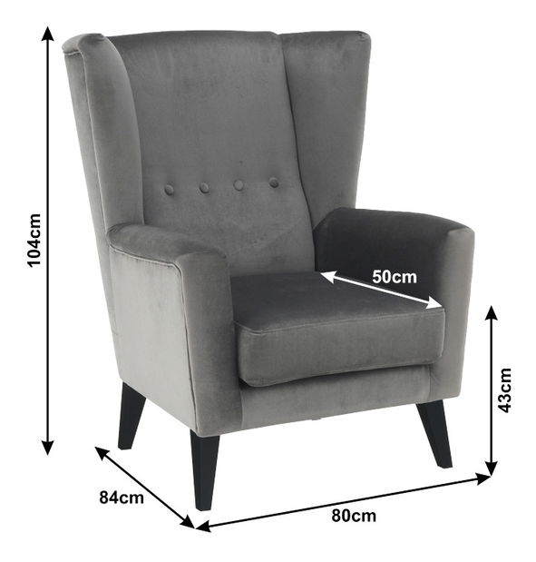 Fotel Rodeza Kronos 15 (Világosszürke + Fekete) 