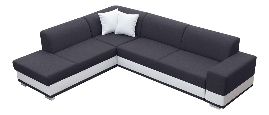 Kutna garnitura- Darcia (tamnosiva + bijela) (L)