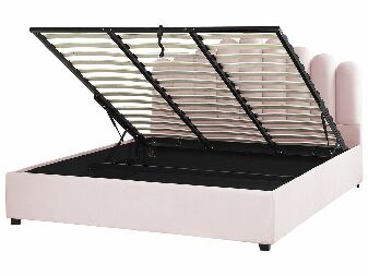Bračni krevet 180 cm Valhala (ružičasta) (s podnicom i prostorom za odlaganje)