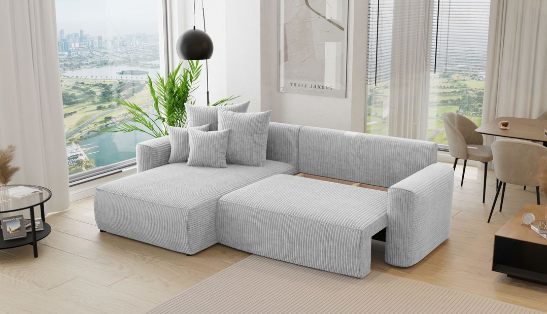 Rohová sedačka Baria (L) (svetlosivá)