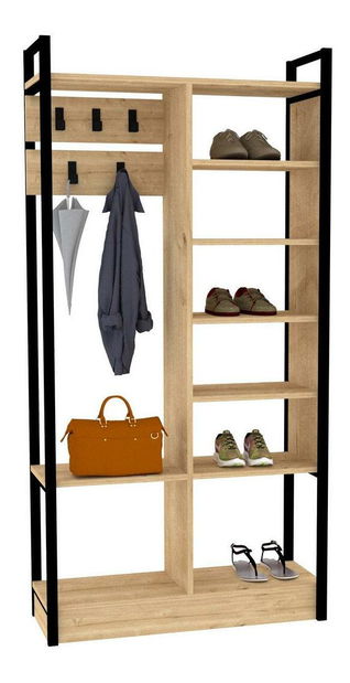 Vješalica Kapula (zafirov hrast + crna)