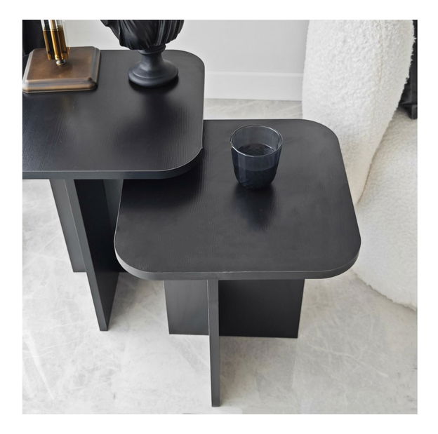 Kézi asztal szett (2 db.) Diveta (fekete) 