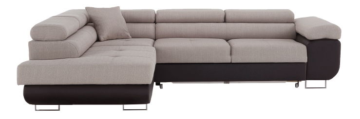 Rohová sedačka Afton (hnedá + béžová) (L)