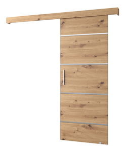 Klizna vrata 90 cm Sharlene IV (hrast artisan + hrast artisan + srebrna)