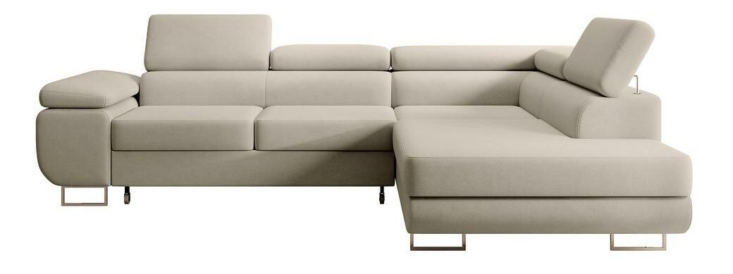 Rohová sedacia súprava Stiletto (P) (sivá + strieborná)