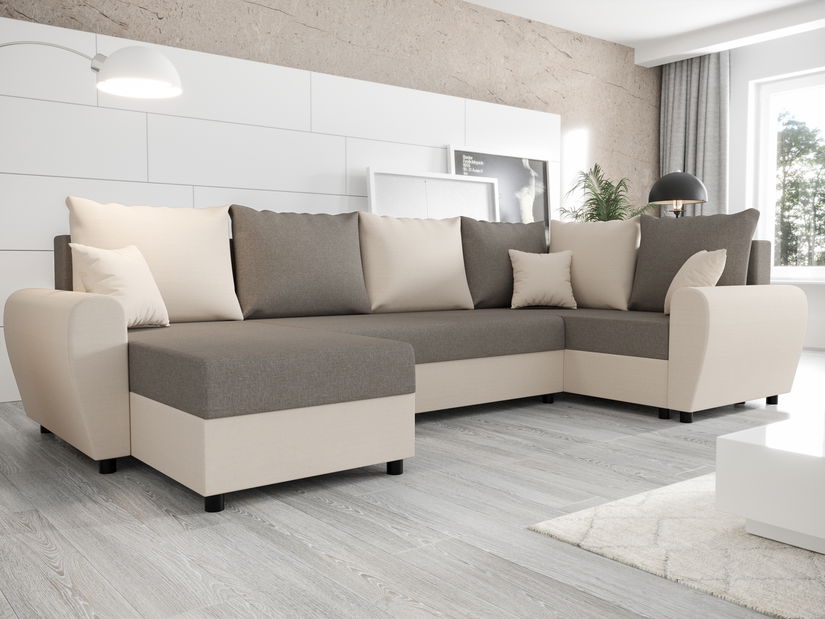 U alakú sarokkanapé Fleur Long (krém + szürke) (J)