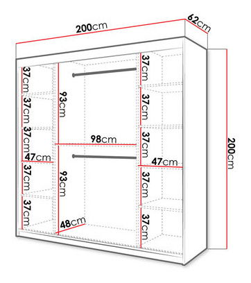 Ormar za garderobu Reforzarlas (crna + hrast artisan)