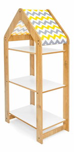 Detský regál Mizzie 3 (naturálna + biela + žlatá)