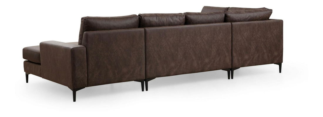 Kutna garnitura U Portobeno 2 (smeđa + crna)