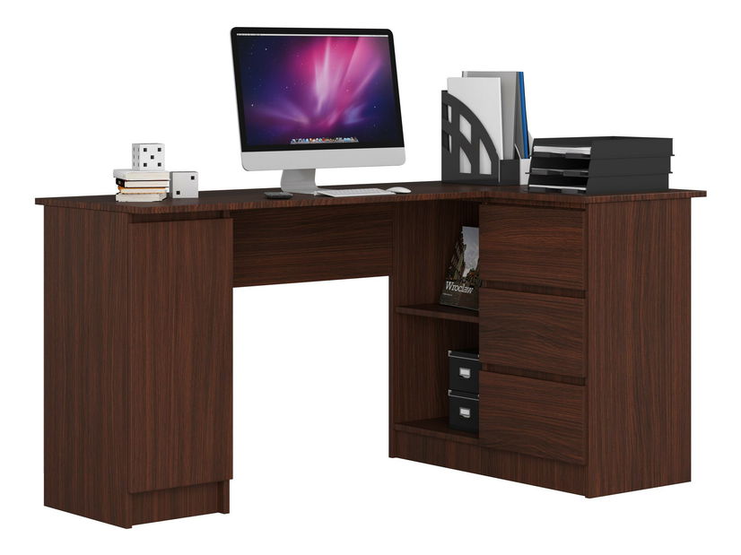 Kutni PC stolić Bevin (wenge) (D)