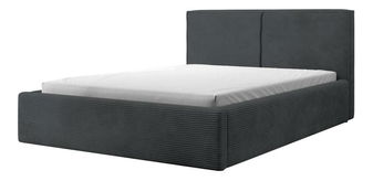 Franciaágy 180 cm Fatime (ágyráccsal) (tárolóhellyel) (sötétszürke + fekete)