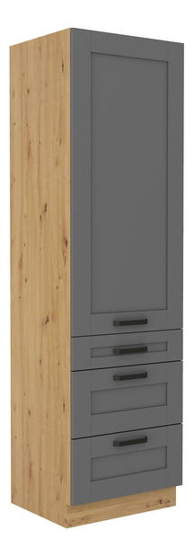 Kuhinjski ormarić za namirnice Lucid 60 Dkom-210 3S1F (korpus: hrast artisan + front: mdf dustgrey)