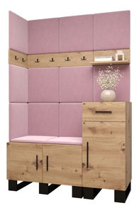 Előszobabútor Amanda 10 (artisan tölgy + rózsaszín)