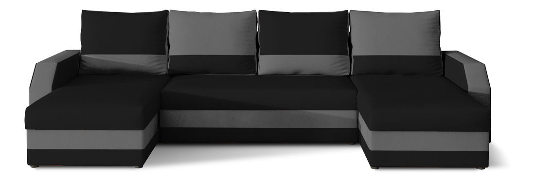 Sarokkanapé U Miris (fekete + szürke) (J)